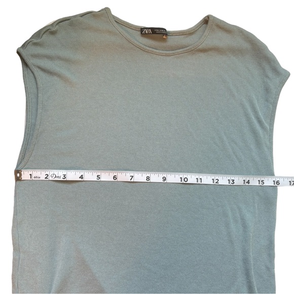 Zara Knit Sleeveless Light Blue Top - Picture 4 of 8